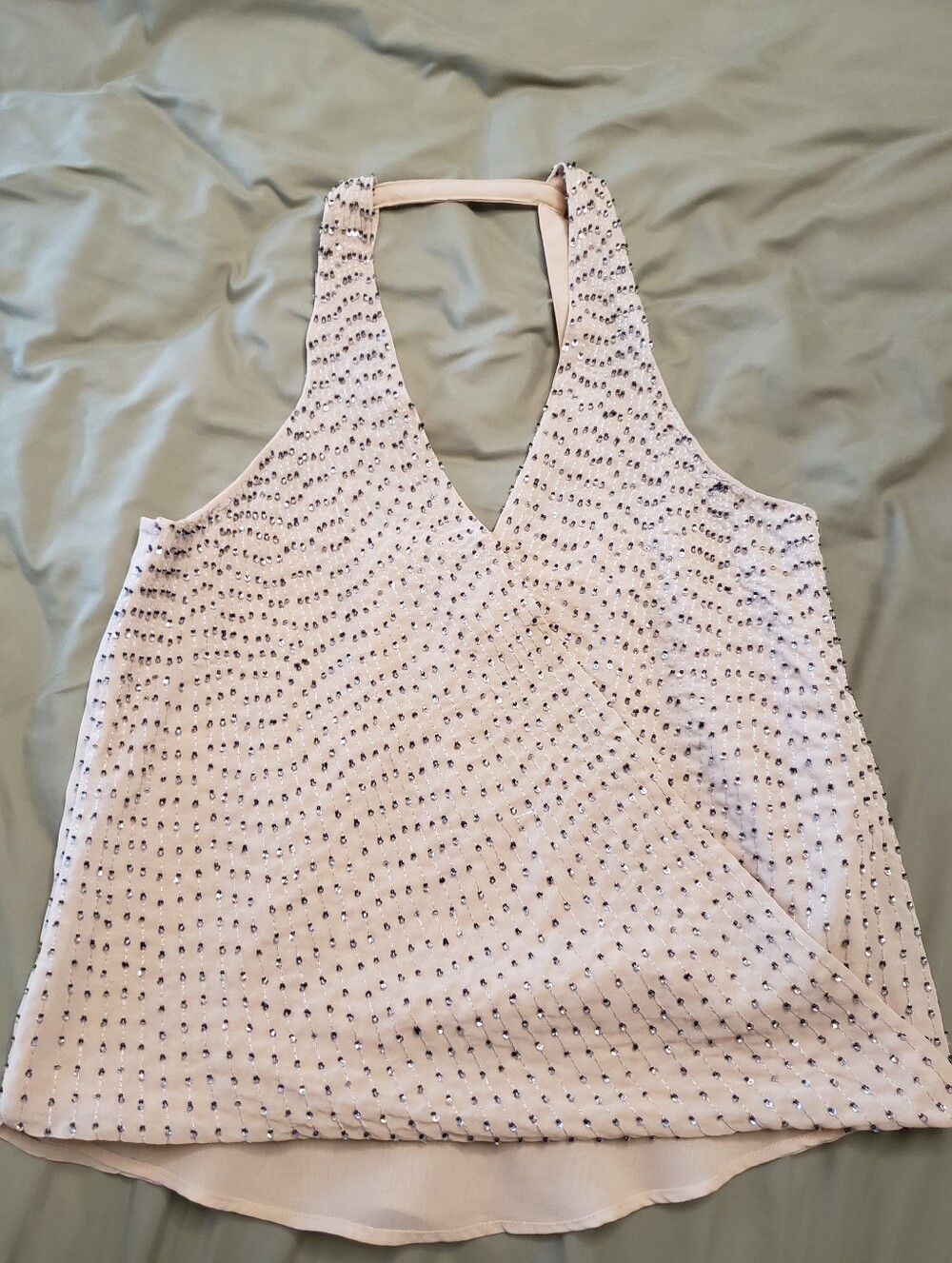 Charlotte Russe V-Neck Tank with Rhinestones
